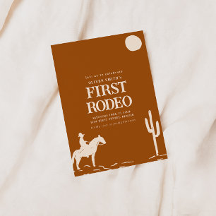 Southwest Cowboy First Rodeo Birthday Party Invie Invitation