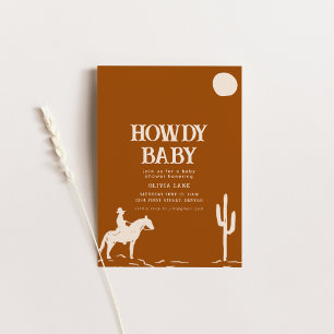 Southwest Cowboy Howdy Baby Shower Invite