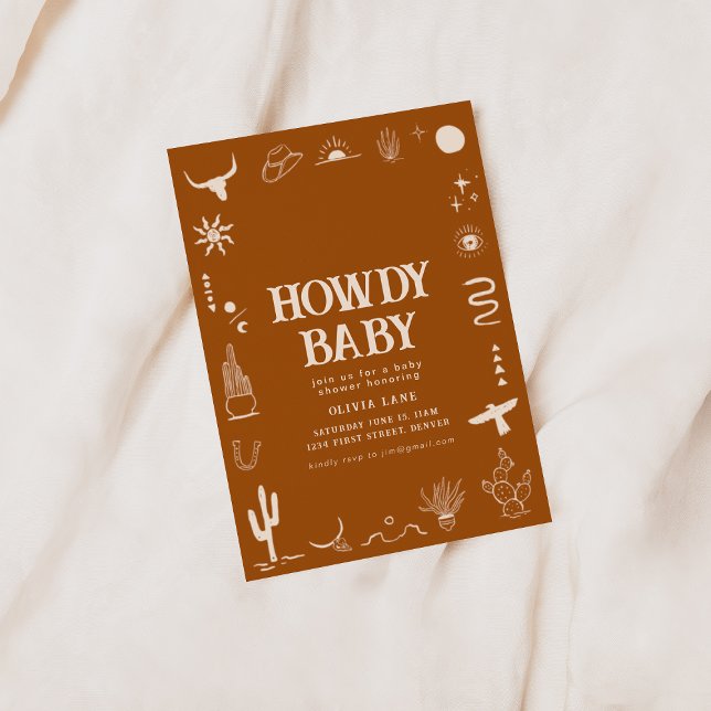 Southwest Cowboy Howdy Baby Shower Invite (Creator Uploaded)