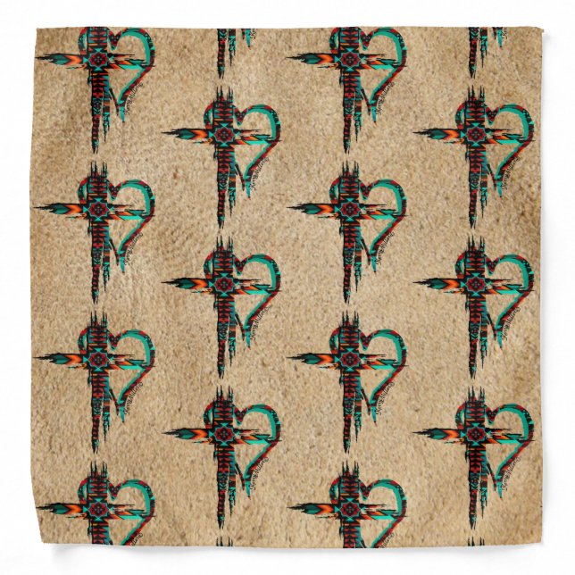 Southwest Cross And Heart Bandana (Front)