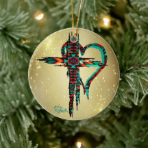Southwest Cross And Heart Christmas Ornament