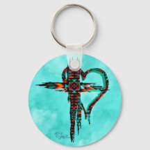 Southwest Cross And Heart Keychain