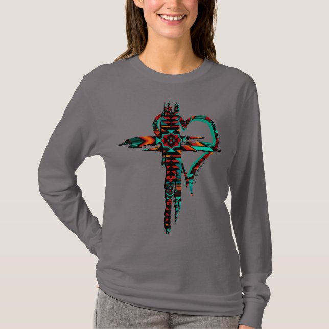 Southwest Cross And Heart T-Shirt (Front)