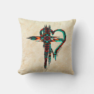 Southwest Cross And Heart Throw Pillow