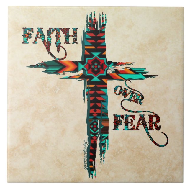 Southwest Cross Ceramic Tile (Front)