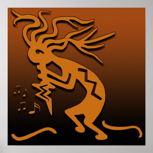 Southwest Culture Kokopelli Merrymaker Musician Poster