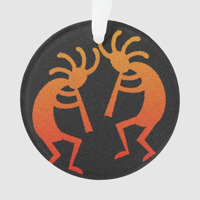 Southwest Dancing Kokopelli Christmas Xmas Holiday Ornament (Front)