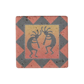 Southwest Dancing Kokopelli Design Stone Magnet by machomedesigns at Zazzle