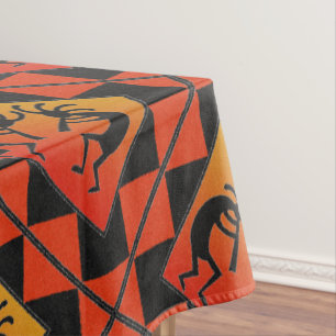 Southwest Dancing Kokopelli Pattern Tablecloth