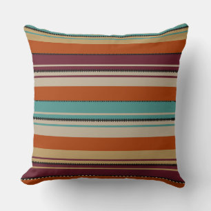 Southwest Decor Fall Shades Stripes Throw Pillow