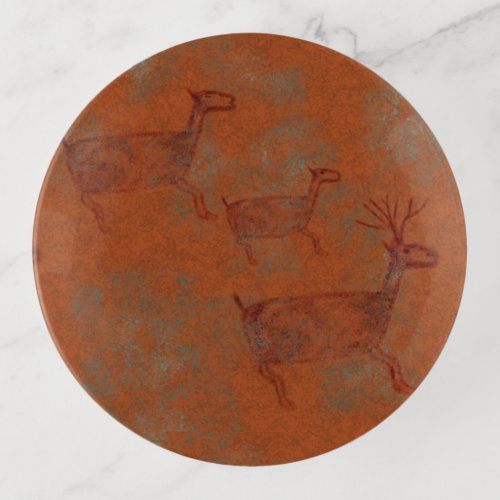 Southwest Deer Petroglyph Trinket Tray