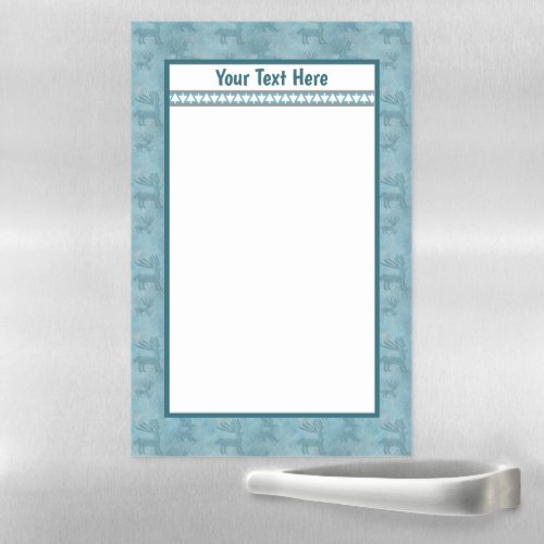Southwest Deer Rock Art Turquoise Personalized Magnetic Dry Erase Sheet
