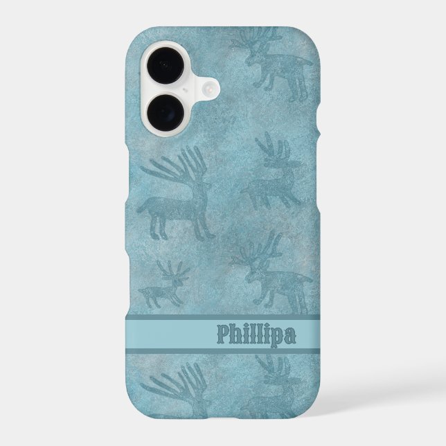 Southwest Deer Rock Drawing Design Personalized iPhone Case (Back)