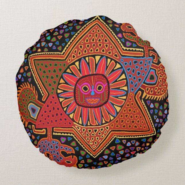 Southwest Del Sol Round Pillow (Back)