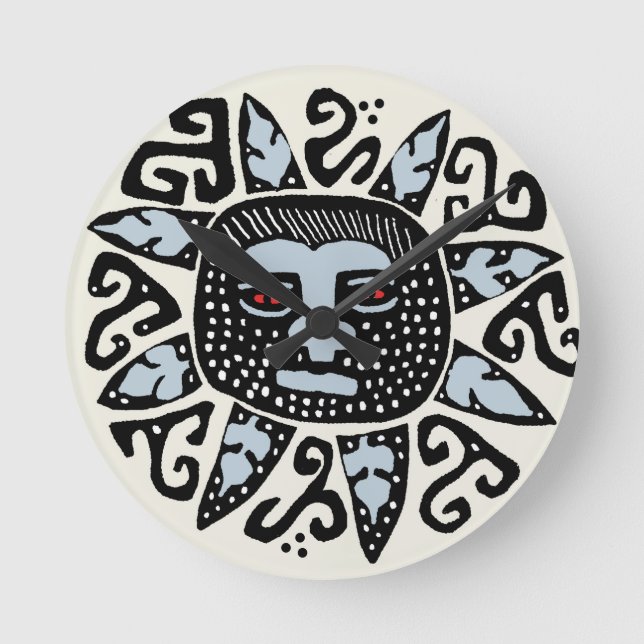 Southwest Del Sol Wall Clock - Tribal Decor Clock (Front)