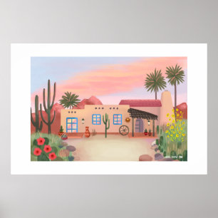 Southwest Desert Adobe House Extra Large Print