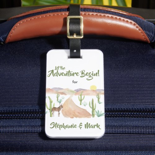 Southwest Desert Adventure Watercolor Personalized Luggage Tag