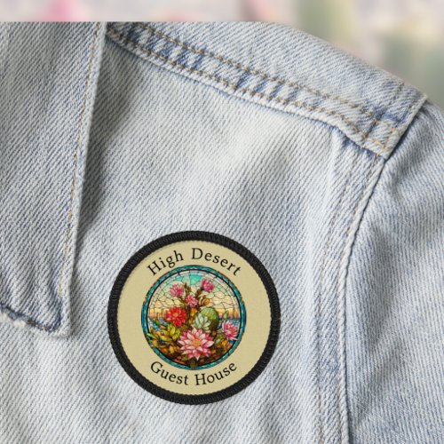 Southwest Desert Cacti and Pink Flowers Monogram Patch