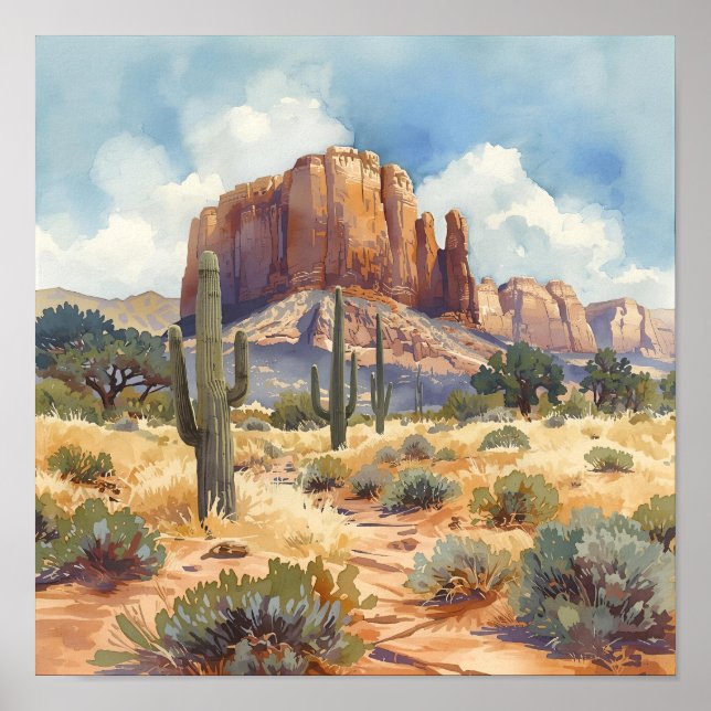 Southwest Desert Canyon Landscape Poster (Front)