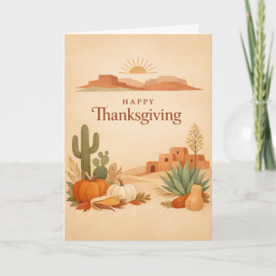 Southwest Desert Happy Thanksgiving Harvest  Card