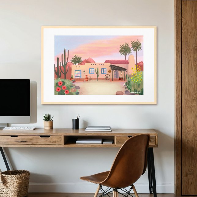 Southwest Desert House Extra Large Framed Print (Creator Uploaded)