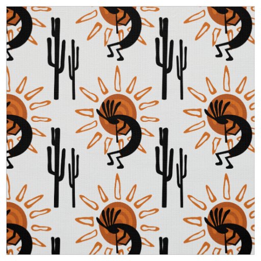 Southwest Desert Kokopelli Sun Fabric