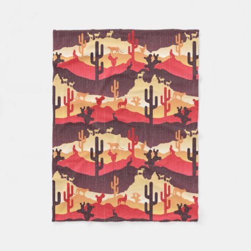 Southwest Desert Landscape Fleece Blanket