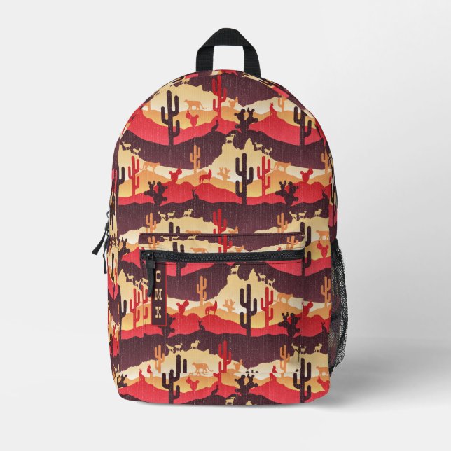 Southwest Desert Landscape Printed Backpack (Front)