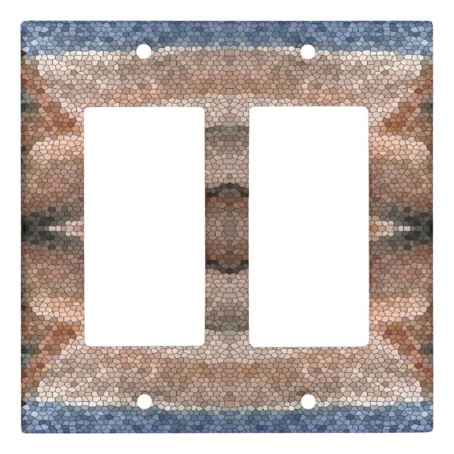 Southwest Desert Mosaic Double Rocker Light Switch Cover (Front)