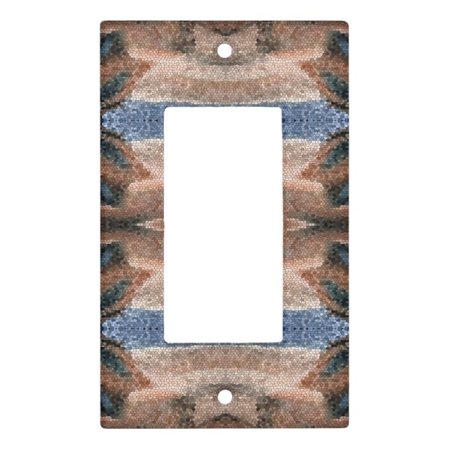 Southwest Desert Mosaic Single Rocker Light Switch Cover (Front)