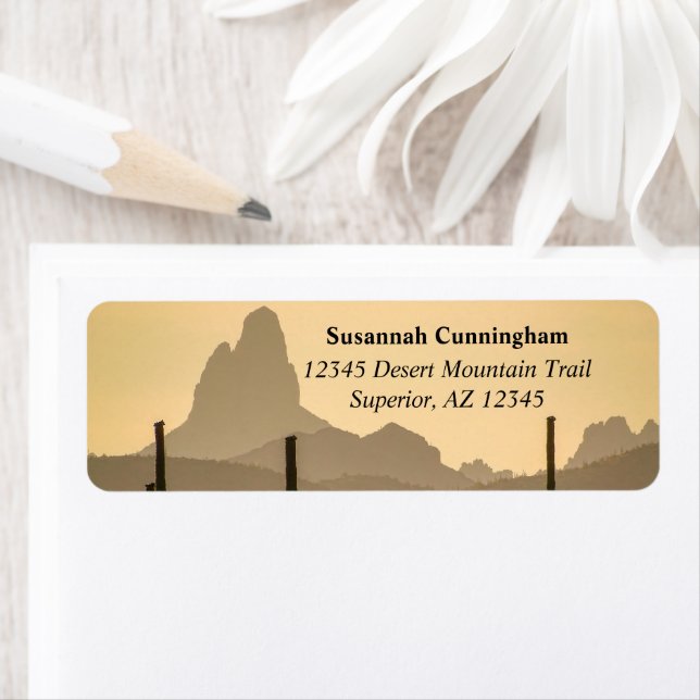 Southwest Desert Mountain Weaver's Needle Arizona Label (Insitu)