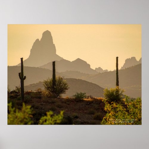 Southwest Desert Mountains Weavers Needle Arizona Poster