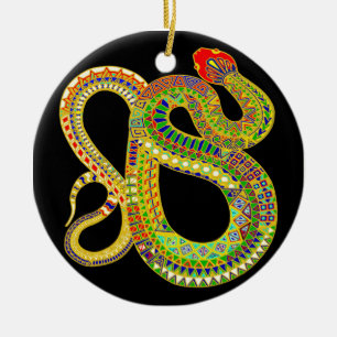 Southwest Desert Rattler Ceramic Ornament