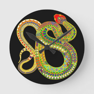 Southwest Desert Rattler Round Clock