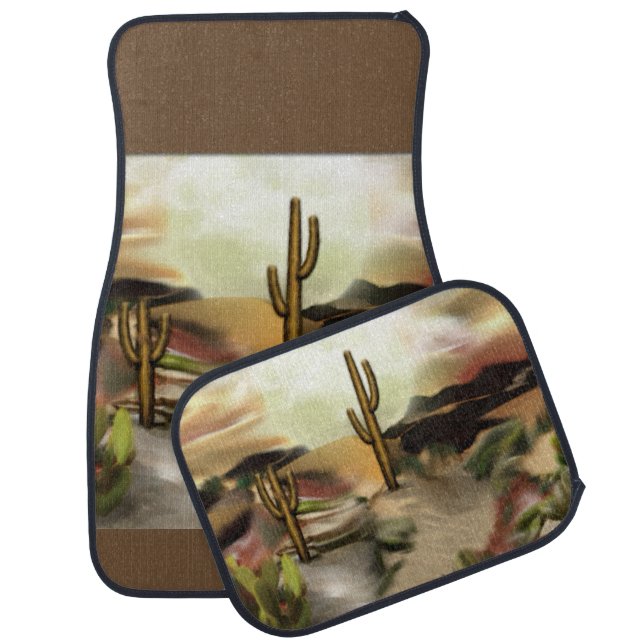 Southwest Desert Sunrise Abstract Art Car Floor Mat (Set)