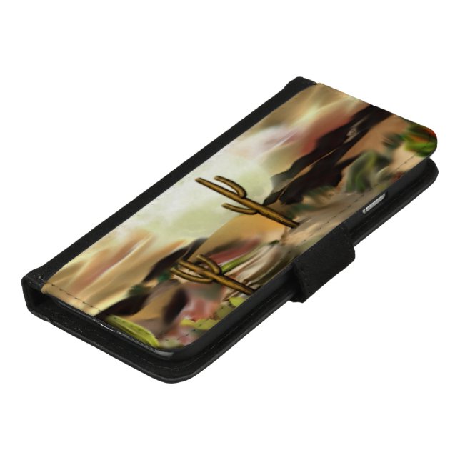 Southwest Desert Sunrise Abstract Art iPhone Wallet Case (Bottom)