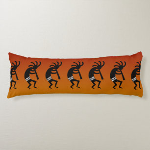 Southwest Desert Sunset Kokopelli Orange Red Body Pillow