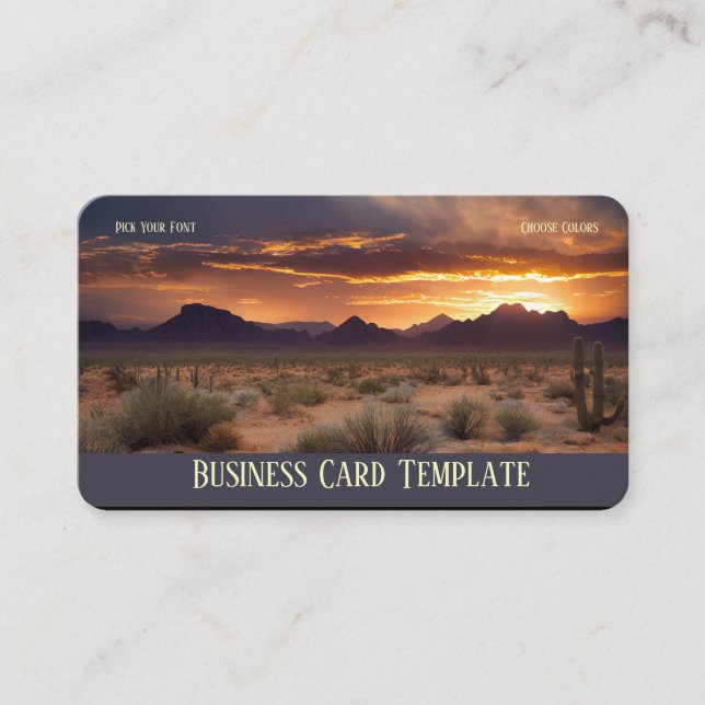 Southwest Desert Western Sunset Business Card (Front)