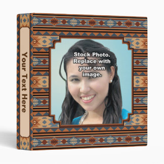 Southwest Design Adobe Gray Brown Tribal Pattern 3 Ring Binder