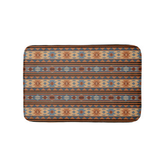 Southwest Design Adobe Gray Brown Tribal Pattern Bath Mat