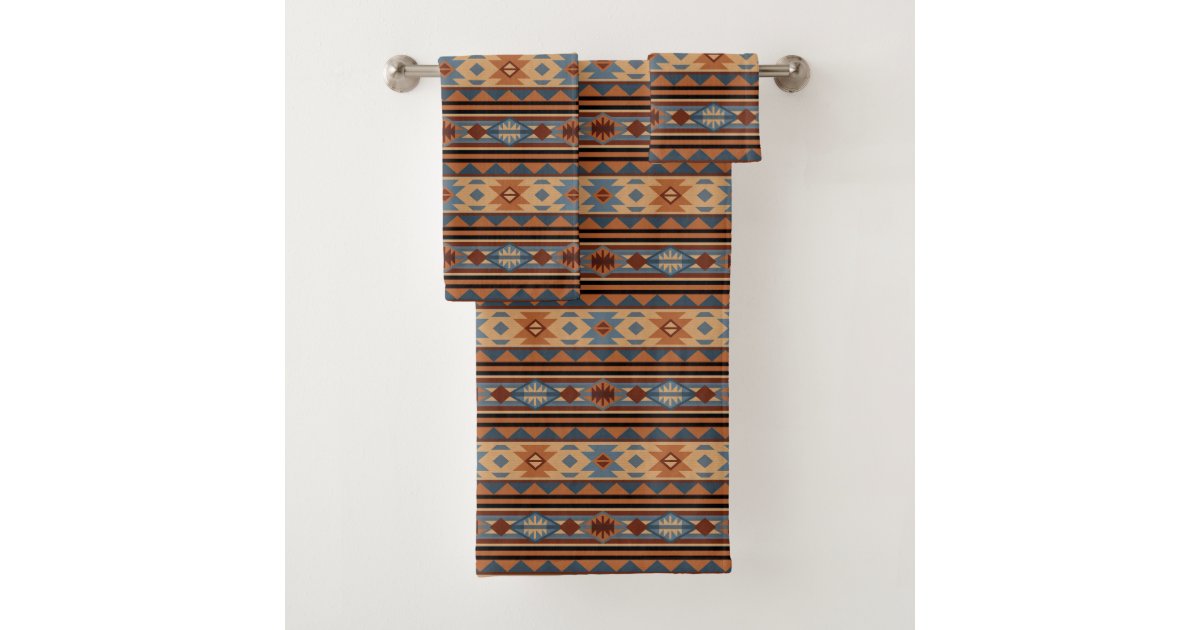 Southwest Design Adobe Gray Brown Tribal Pattern Bath Towel Set Zazzle