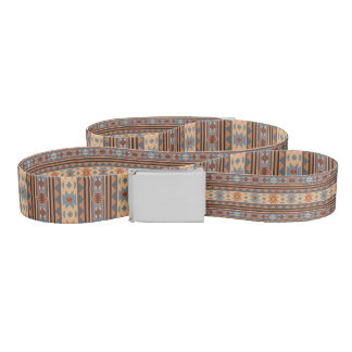 Southwest Design Adobe Gray Brown Tribal Pattern Belt
