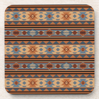 Southwest Design Adobe Gray Brown Tribal Pattern Beverage Coaster