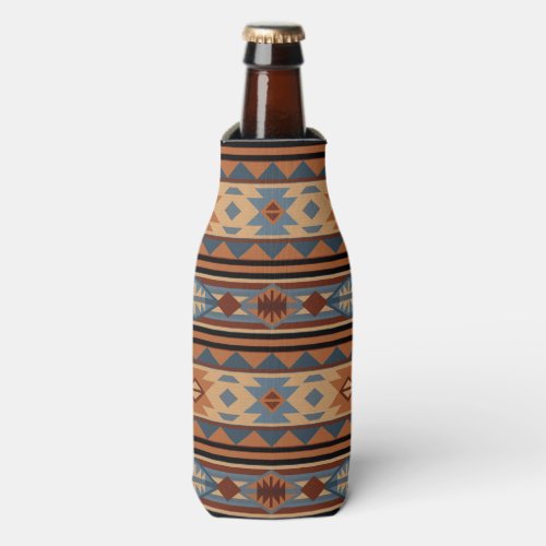 Southwest Design Adobe Gray Brown Tribal Pattern Bottle Cooler