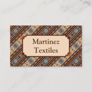 Southwest Design Adobe Gray Brown Tribal Pattern Business Card