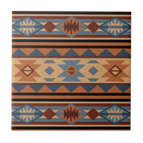 Southwest Design Adobe Gray Brown Tribal Pattern Ceramic Tile