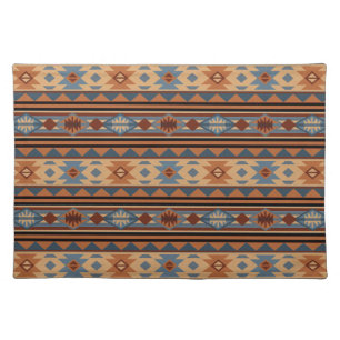 Southwest Design Adobe Gray Brown Tribal Pattern Cloth Placemat