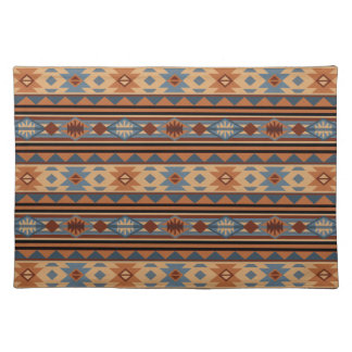 Southwest Design Adobe Gray Brown Tribal Pattern Cloth Placemat