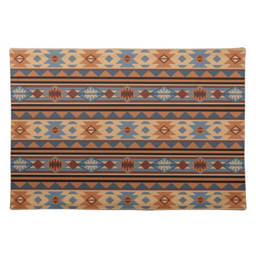 Southwest Design Adobe Gray Brown Tribal Pattern Cloth Placemat