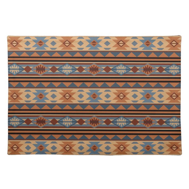 Southwest Design Adobe Gray Brown Tribal Pattern Cloth Placemat (Front)